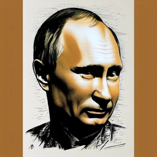 Image similar to a portrait of putin by ralph steadman, ultra 4 k