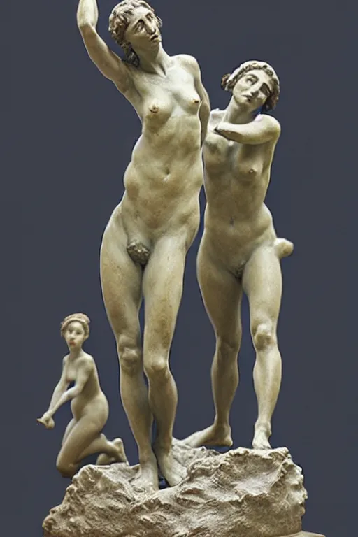 Image similar to sculpture of the victory Women by camille Claudel