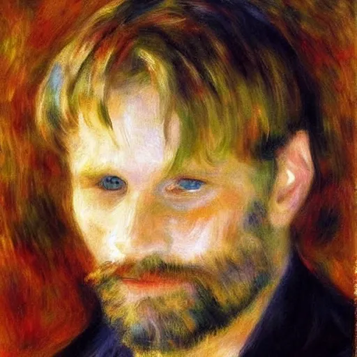 Image similar to viggo mortensen art by renoir.