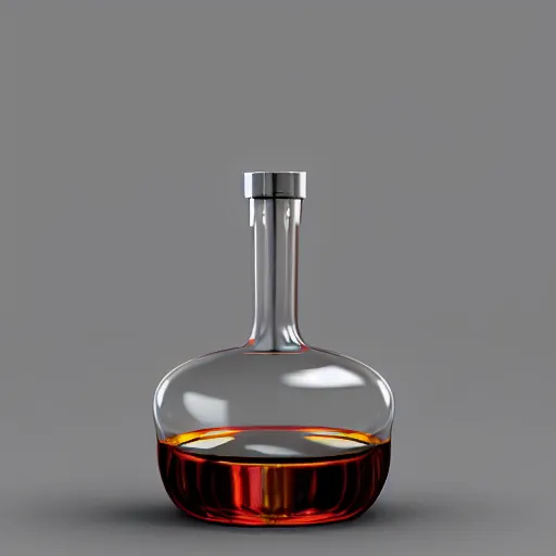 Image similar to transparent ancient flask contains life and death essence, skull cap, raytracing, 3d rendering, octane render