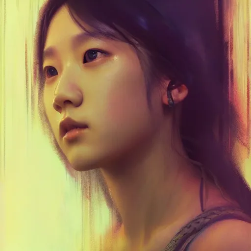 Image similar to jisoo of blackpink, hyperrealistic portrait, bladerunner street, art of elysium by jeremy mann and alphonse mucha, fantasy art, photo realistic, dynamic lighting, artstation, poster, volumetric lighting, very detailed face, 8 k, award winning