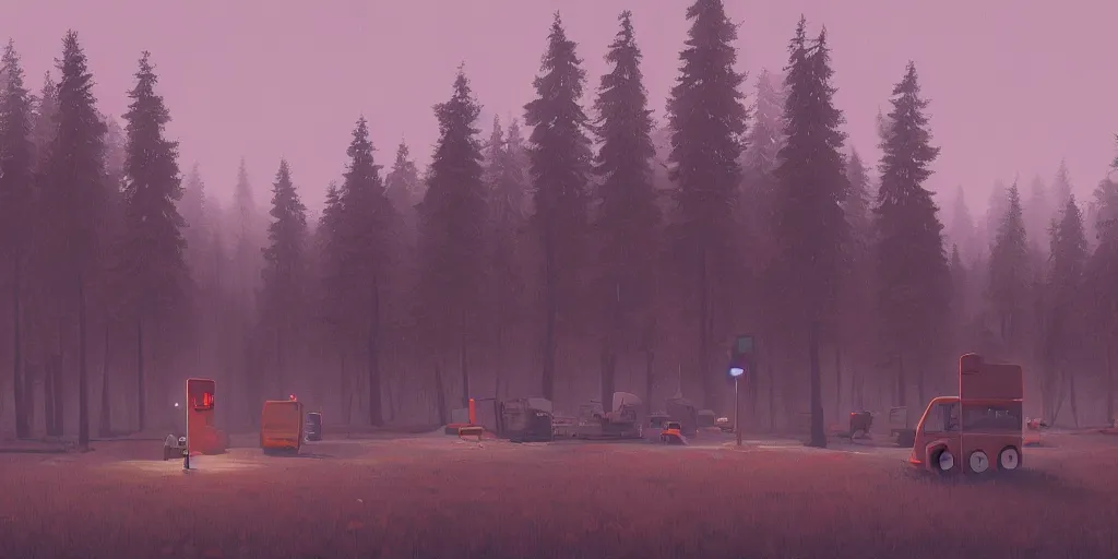 Image similar to digital painting by Simon Stalenhag