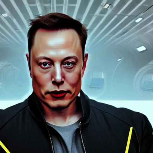 Image similar to android musk. elon musk as an android. concept art. hyper realistic 3 d render. 4 0 0 0 samples, denoising