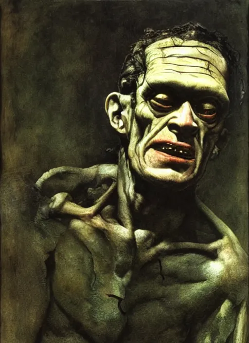 Image similar to Candid portrait of Frankenstein by Andrew Wyeth