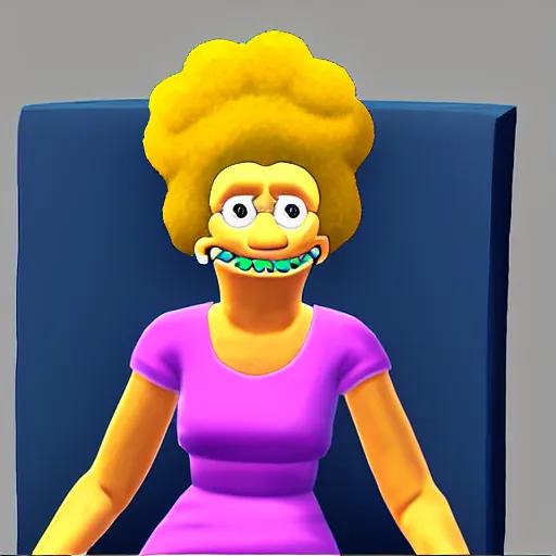 Prompt: lisa simpson morphed into a marge simpson in sims