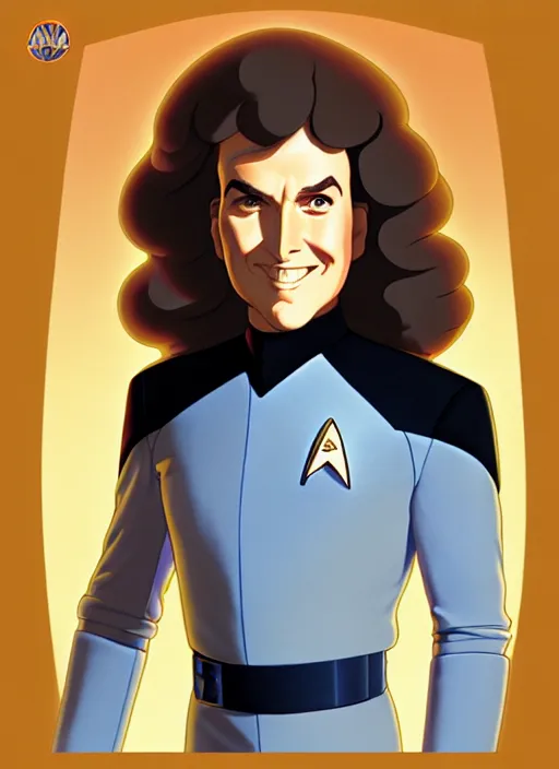 Prompt: cute star trek officer weird al yankovic, natural lighting, path traced, highly detailed, high quality, digital painting, by don bluth and ross tran and studio ghibli and alphonse mucha, artgerm