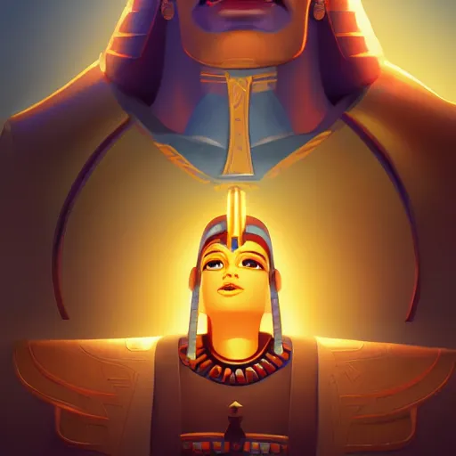 Prompt: Portrait of Horus, egyptian god, mattepainting concept Blizzard pixar maya engine on stylized background splash comics global illumination lighting artstation lois van baarle, ilya kuvshinov, rossdraws