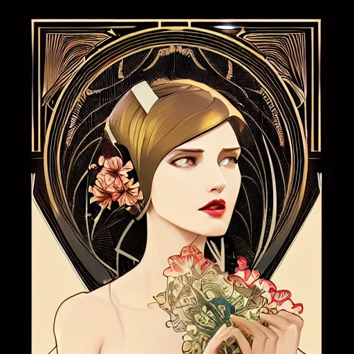 Prompt: art deco vector pattern, elegant, intricate, digital painting, smooth, sharp focus, illustration, art by artgerm and greg rutkowski and alphonse mucha