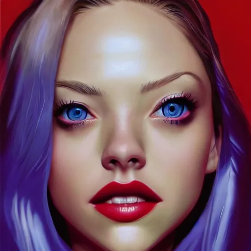 Image similar to a beautiful painting of Amanda Seyfried by Bruce Timm and Ross Tran, stunning digital art, anime