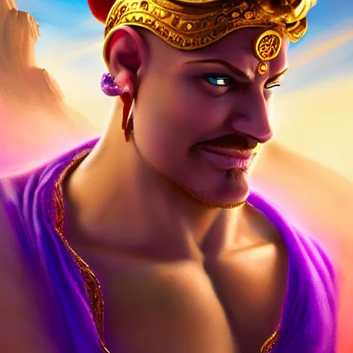 Prompt: all powerful genie, a god, god, ecstatic, infinite power, manic, perfect eyes, full body shot, magical being, magic, portrait, noble, transformation, vivid colors, elegant, concept art, sharp focus, digital art, Hyper-realistic, 4K, Unreal Engine, Highly Detailed, HD, Dramatic Lighting by Brom, trending on Artstation