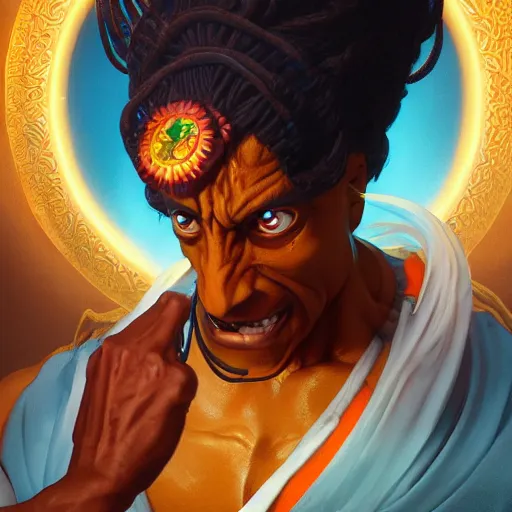 Prompt: apu nahasapeemapetilon as dhalsim from street fighter, 4 k, ultra realistic, detailed focused art by artgerm and greg rutkowski and alphonse mucha