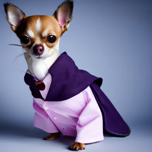 Image similar to chihuahua wearing doctor's attire, studio lighting