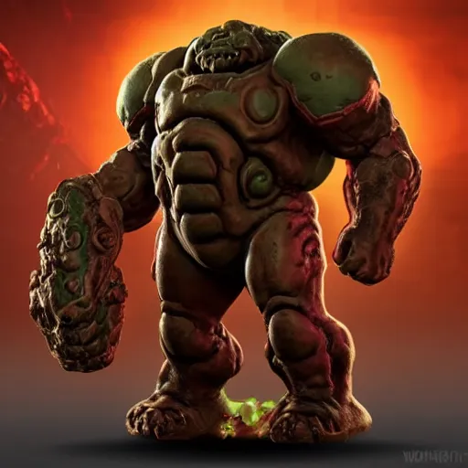 Image similar to sturdy fat monster from doom eternal