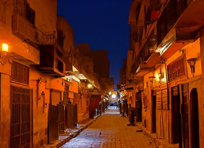 Image similar to cairo old streets, night life of 1 9 4 0, muizz street