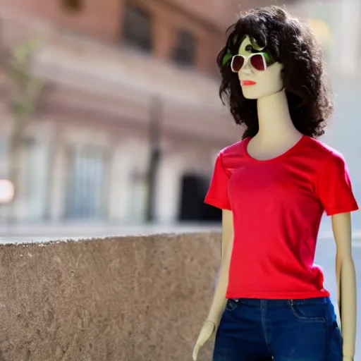 Image similar to un maniquie con una camiseta rota y disuleta