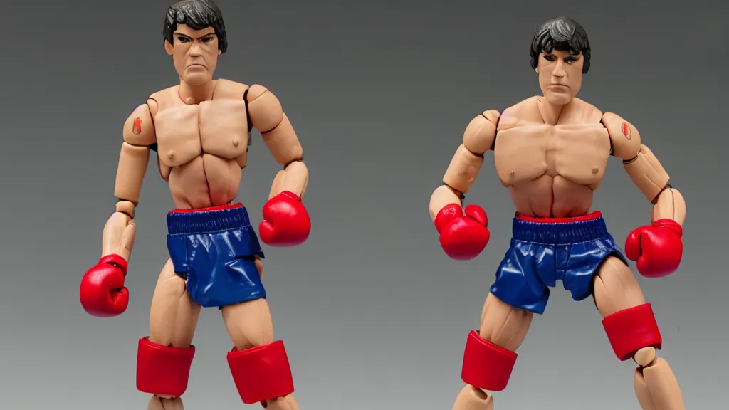 Prompt: An action figure of a WWA boxer