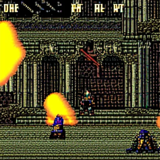 Prompt: Dark Souls, SNES screenshot