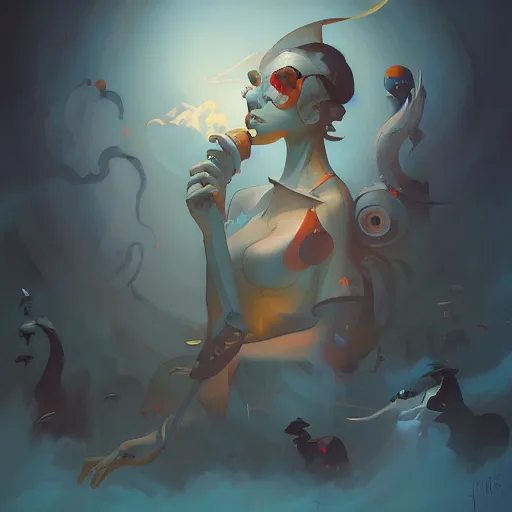 Prompt: A painting in the style of Peter Mohrbacher and in the style of James Jean.