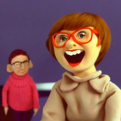 Image similar to claymation velma in the style of coralina