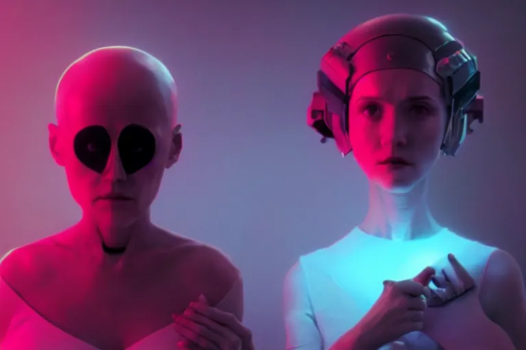 Image similar to vfx film, love death and robots, flat color profile low - key lighting award winning photography arri alexa cinematography, hyper real photorealistic cinematic, atmospheric cool colorgrade