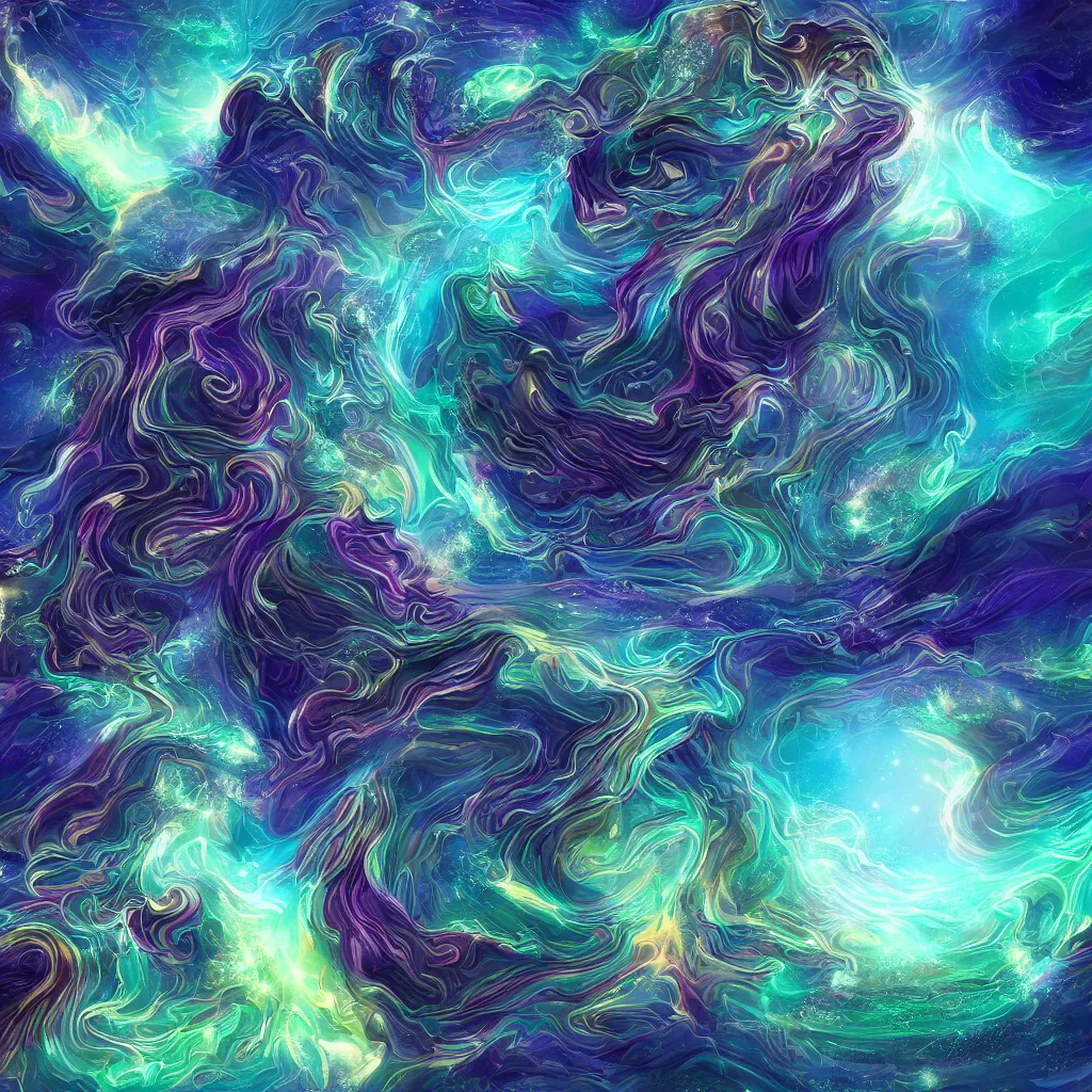 Prompt: the realm of gods of infinite bliss, digital art