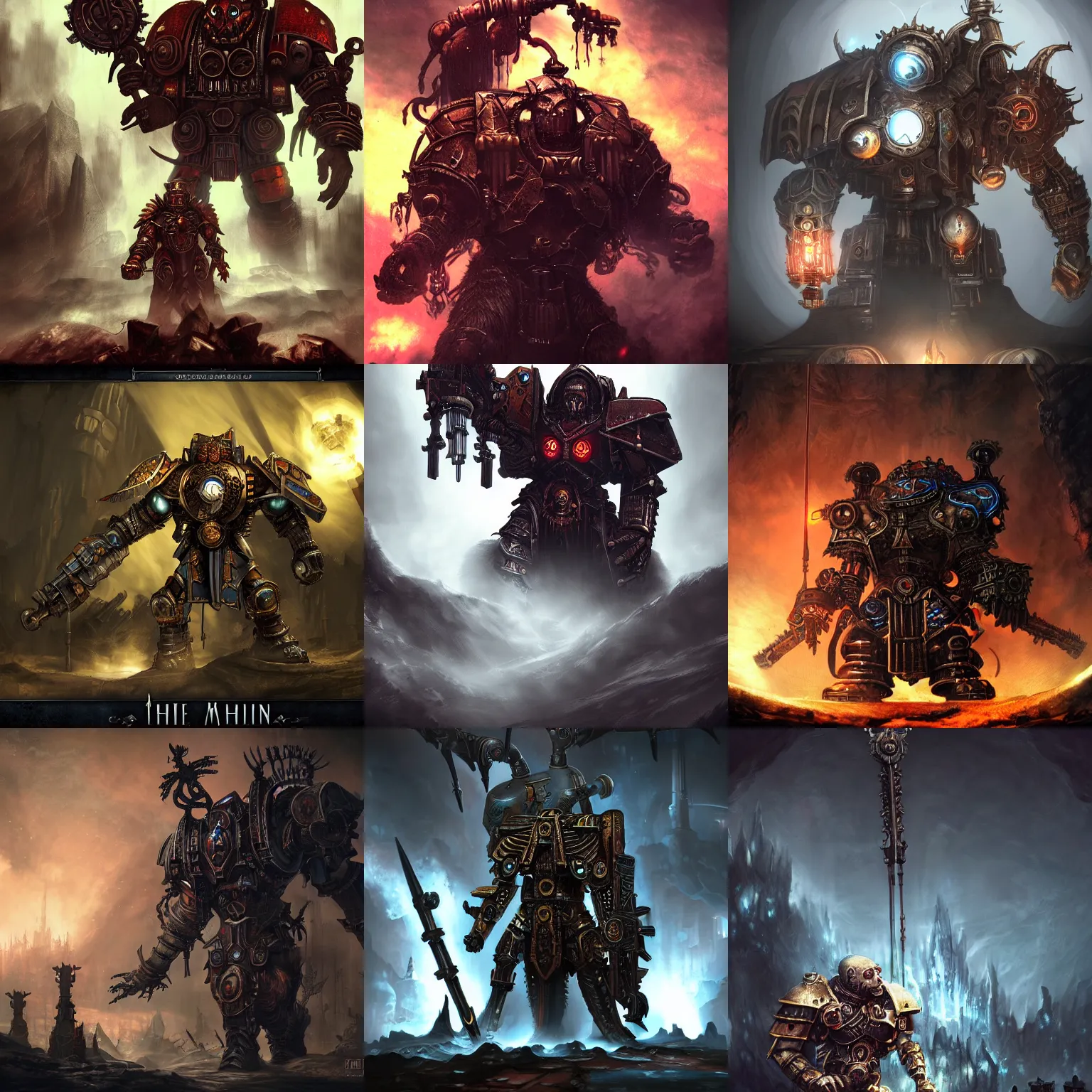 Prompt: the machine god, warhammer universe, detailed digital art, gothic, dramatic lighting, artstation
