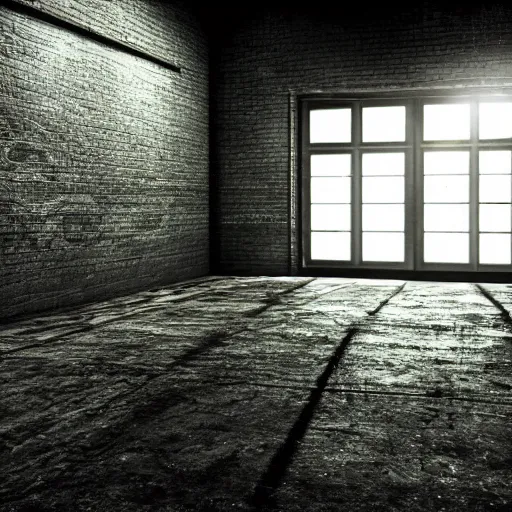 Image similar to an empty backroom at night, dark and scary atmosphere, yellow hue, photorealistic, dark ambient