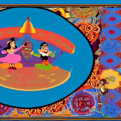 Prompt: a magic carpet, disney style