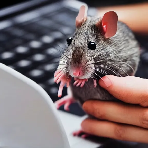 Image similar to a hand using a rat as a computer mouse