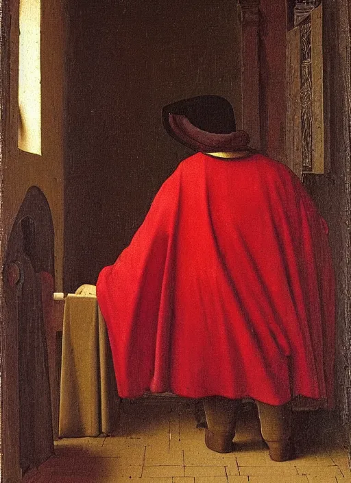 Image similar to red candle, medieval painting by jan van eyck, johannes vermeer, florence
