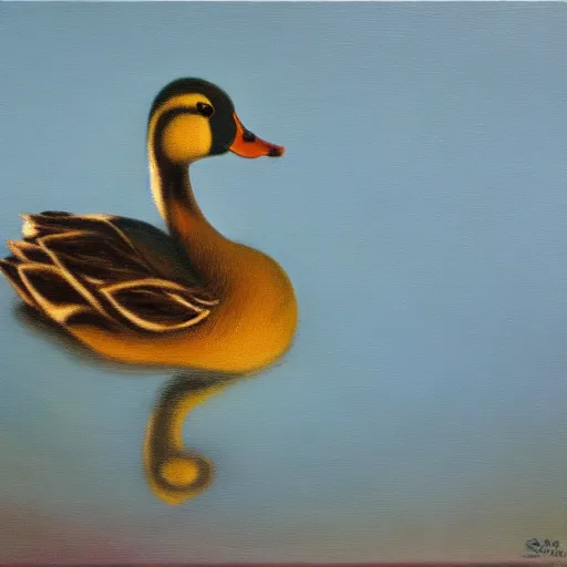 Image similar to a duck on the prowl oil painting nelson shanks