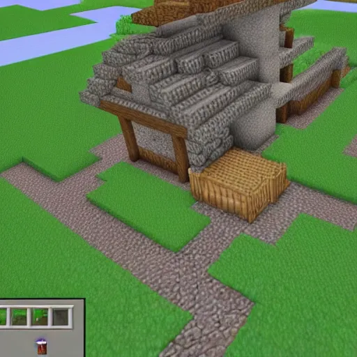 Image similar to Minecraft Japanese village