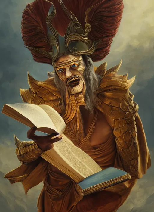 Image similar to Magic Floating Thespian Mask reading a book, no body, bodyless, floating mask, Ivan Aivakovsky, Boris Vallejo, epic fantasy character art, D&D Concept Art, full length, Realistic, Regal, Refined, Detailed Digital Art, Oil Paining, Exquisite detail, post-processing, masterpiece, Cinematic Lighting, Unreal Engine, 8k, HD, Stanley Artgerm Lau, WLOP, Rossdraws, Frank Frazetta, Andrei Riabovitchev, Marc Simonetti, trending on artstation flawless