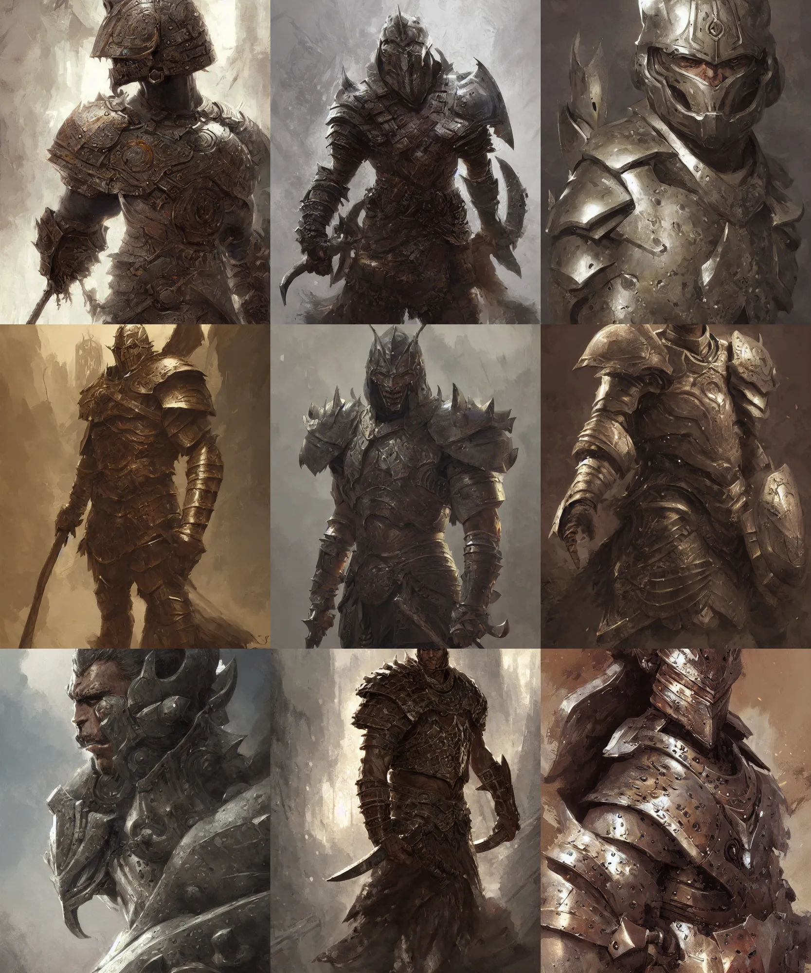 Prompt: digital art painting gattsu berserker armor dnd full body portrait painted by craig mullins and gaston bussiere and greg rutkowski and kentaro miura, symmetrical face, defined facial features, symmetrical facial features, dramatic lighting