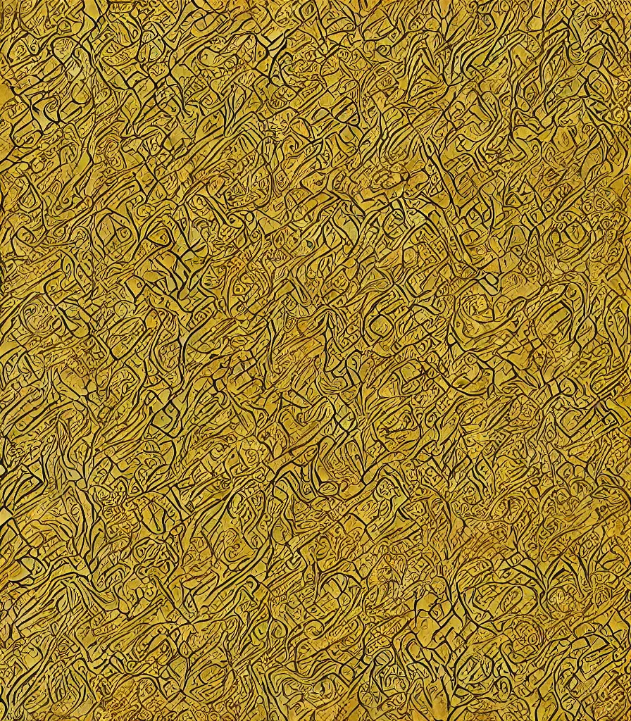 Image similar to intricate transparent golden pattern texture map