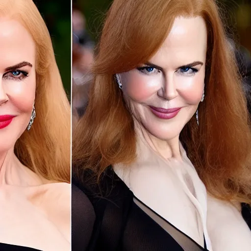 Prompt: face of tanned Spanish 30 years old Nicole Kidman
