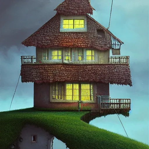 Image similar to an intriguing building in a beautiful landscape by gediminas pranckevicius