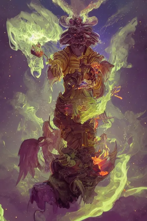 Prompt: the look of picachu, necromancer, witch - doctor covered with ice exploding into fire, full of wrinkles and imperfections, electricity highly detailed, high contrast, light reflection, trippy, nebula, trending on artstation by artgem, by peter mohrbacher, by wlop, by ruan jia