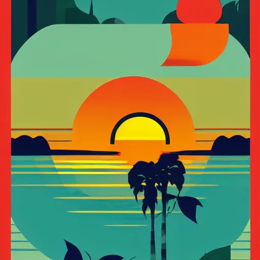 Image similar to early bird catches the worm, sunrise, illustrartive art by Tom Whalen,