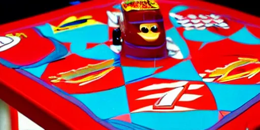 Image similar to Lightning Mcqueen-themed red table