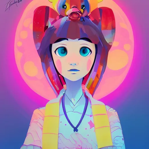 Prompt: a beautiful female disney styled character, ultra detailed, sunrise, portrait, hyper colorful, super coherent, symmetry, trending on artstation, by studio ghibli