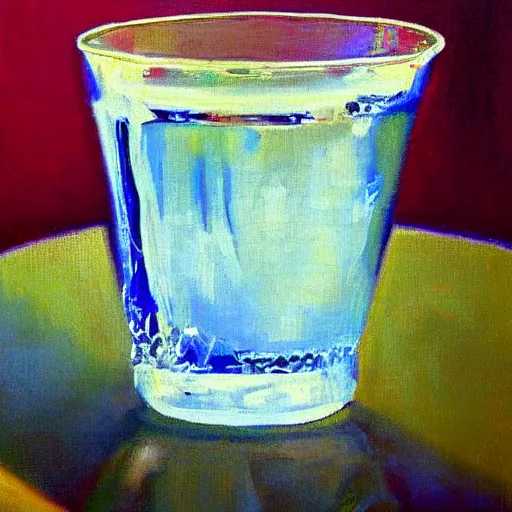 Prompt: harvard educated glass of water, impressionistic