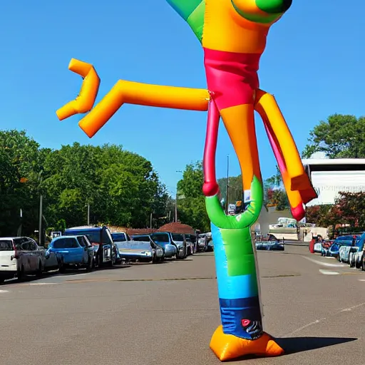 Prompt: wacky waving inflatable arm flailing tube man, photograph