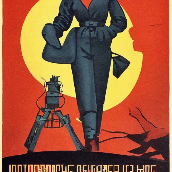 Image similar to soviet propaganda poster with cate blanchet, ultra detailed, soviet realism,