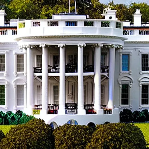 Prompt: The White House made out of legos