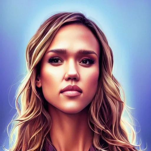 Image similar to jessica alba in the style of stefan kostic, realistic, full body, sharp focus, 8 k high definition, insanely detailed, intricate, elegant, art by stanley lau and artgerm