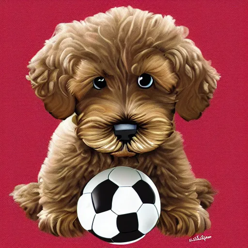 Image similar to bernedoodle puppy stuffed soccer, digital art