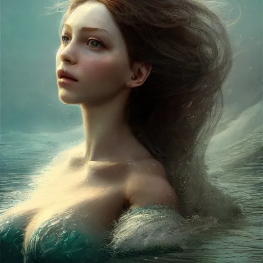 Image similar to photo realistic image of a mermaid, stunning 3 d render inspired art by istvan sandorfi and greg rutkowski, perfect facial symmetry, realistic, highly detailed attributes and atmosphere, dim volumetric cinematic lighting,