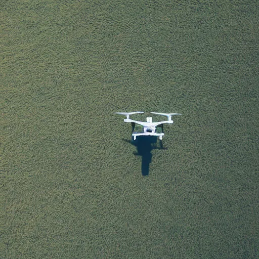 Image similar to new minimalist low poly drone seen flying above a cornfield photograph