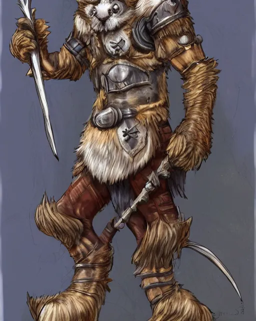 Image similar to a full body shot of a muscular anthro furry rat wearing a fantasy medieval armor striking a heroic pose, fantasy, artstation, furry art, furaffinity, deviantart, symmetrical, highly detailed, award winning, trending